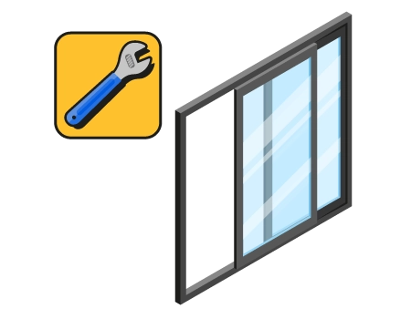 Reparatur der Schiebetür / Schiebefenster